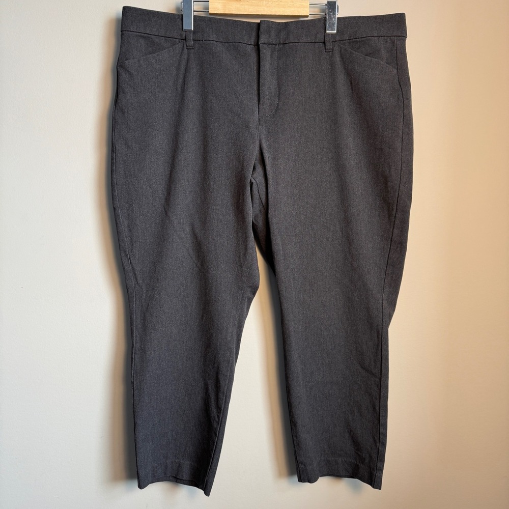 Old Navy High Rise Pixie‎ Skinny Ankle Pants Dark Gray Size 22 Stretch Office